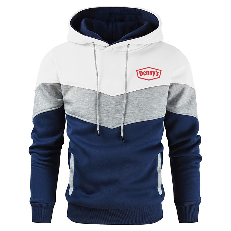 Men's Dennys Gesean Novelty Color Block Pullover Fleece Hoodie Long Sleeve Casual Sweatshirt with Pocket