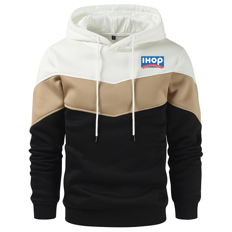 Men's ihop Gesean Novelty Color Block Pullover Fleece Hoodie Long Sleeve Casual Sweatshirt with Pocket