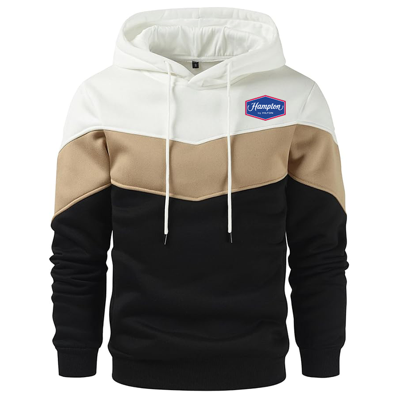 Men's Hampton Gesean Novelty Color Block Pullover Fleece Hoodie Long Sleeve Casual Sweatshirt with Pocket