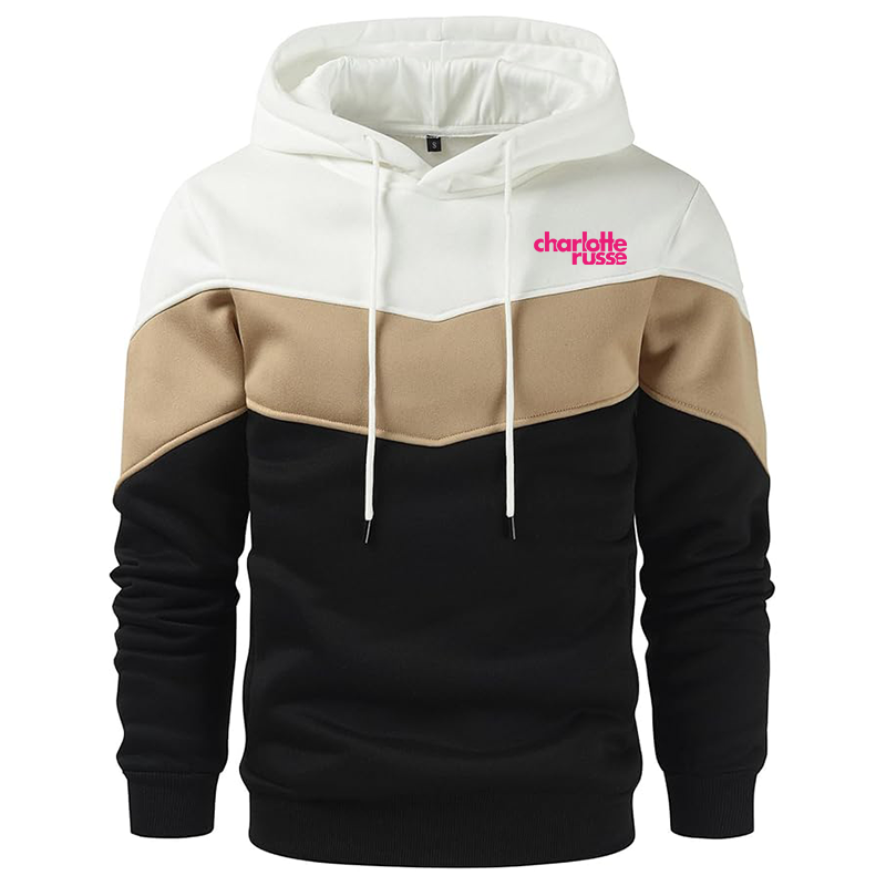 Men's Charlotte Russe Gesean Novelty Color Block Pullover Fleece Hoodie Long Sleeve Casual Sweatshirt with Pocket
