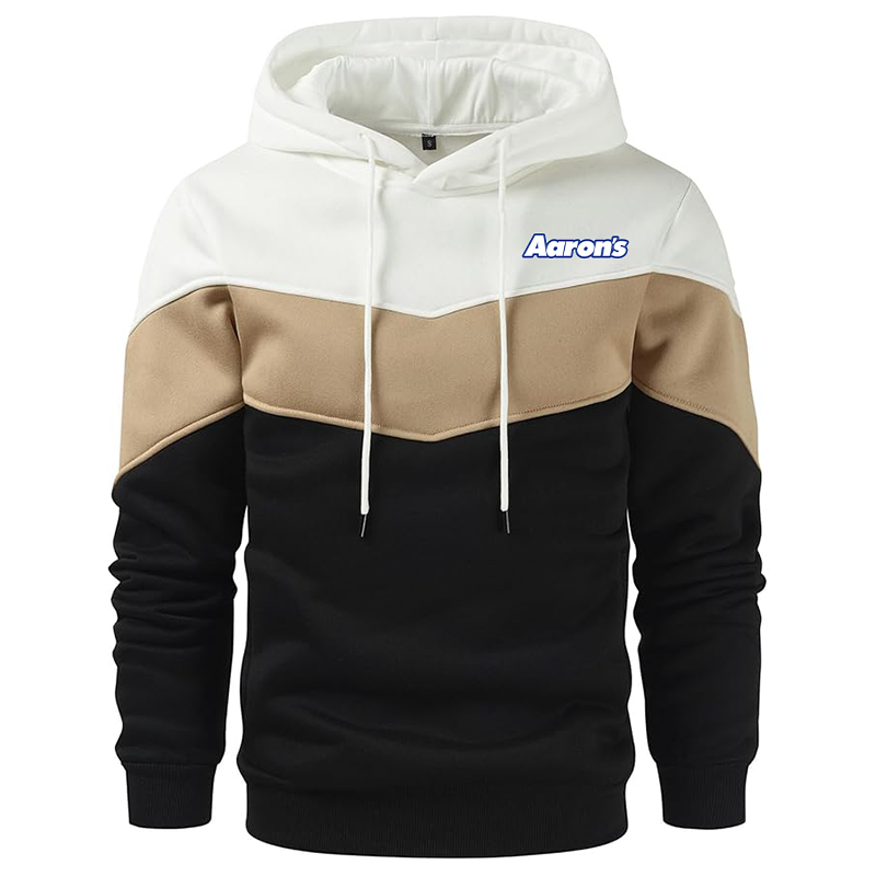Men's Aarons Gesean Novelty Color Block Pullover Fleece Hoodie Long Sleeve Casual Sweatshirt with Pocket