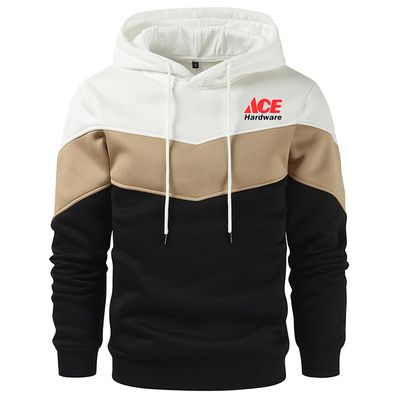 Men's Ace Gesean Novelty Color Block Pullover Fleece Hoodie Long Sleeve Casual Sweatshirt with Pocket
