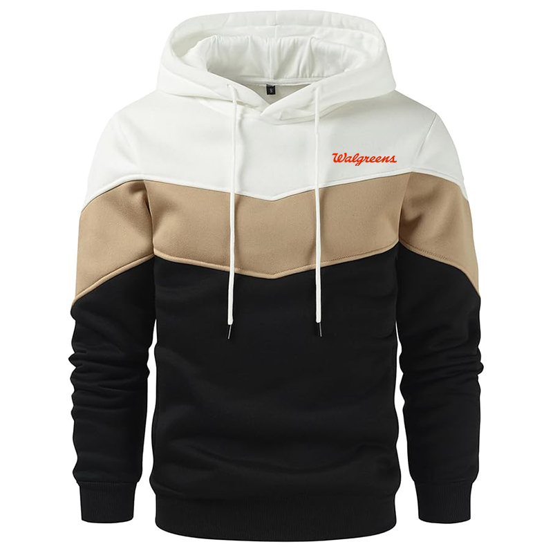Men's Walgreens Gesean Novelty Color Block Pullover Fleece Hoodie Long Sleeve Casual Sweatshirt with Pocket