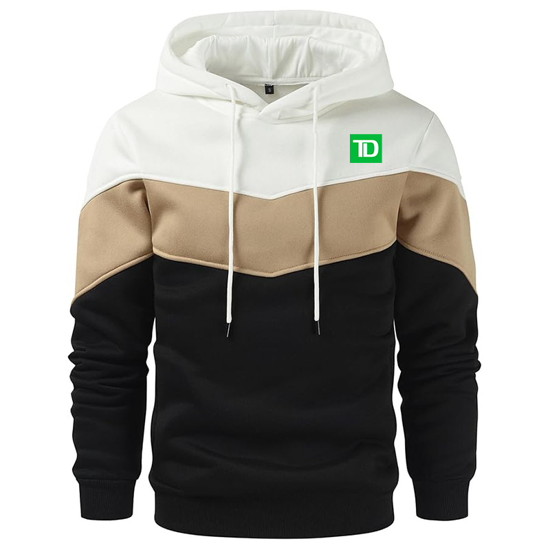 Men's TD Bank Gesean Novelty Color Block Pullover Fleece Hoodie Long Sleeve Casual Sweatshirt with Pocket