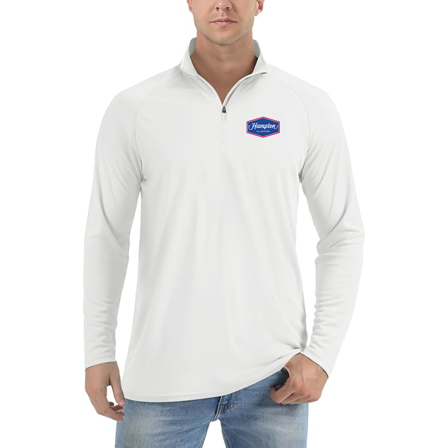 Men's Hampton Lightweight Quarter-Zip Athletic Shirt Long Sleeve Performance Wear