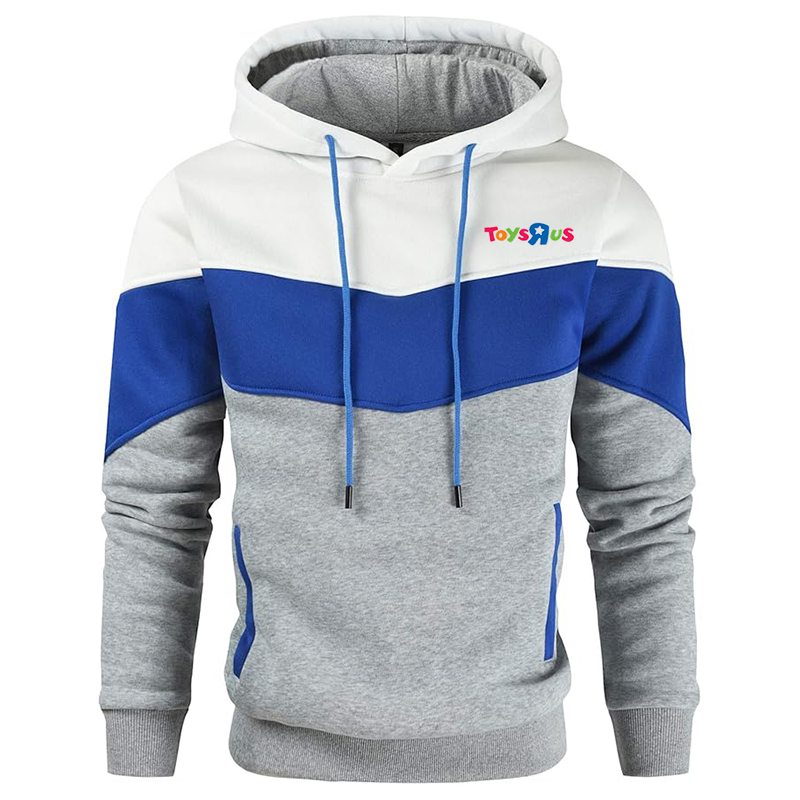 Men's Toys R Us Gesean Novelty Color Block Pullover Fleece Hoodie Long Sleeve Casual Sweatshirt with Pocket