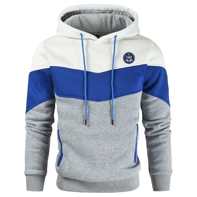 Men's New York Gesean Novelty Color Block Pullover Fleece Hoodie Long Sleeve Casual Sweatshirt with Pocket