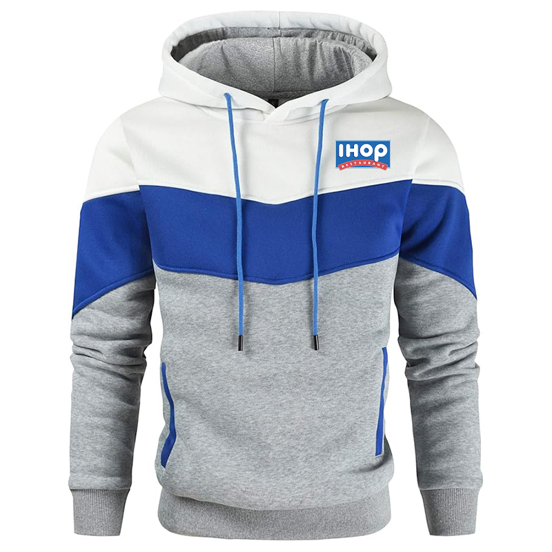 Men's ihop Gesean Novelty Color Block Pullover Fleece Hoodie Long Sleeve Casual Sweatshirt with Pocket