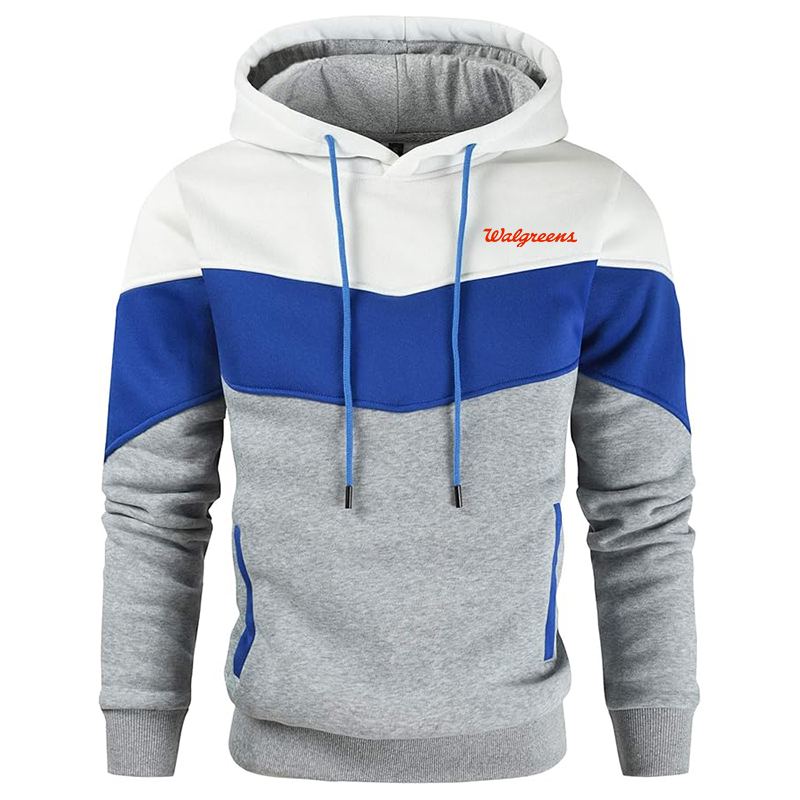 Men's Walgreens Gesean Novelty Color Block Pullover Fleece Hoodie Long Sleeve Casual Sweatshirt with Pocket