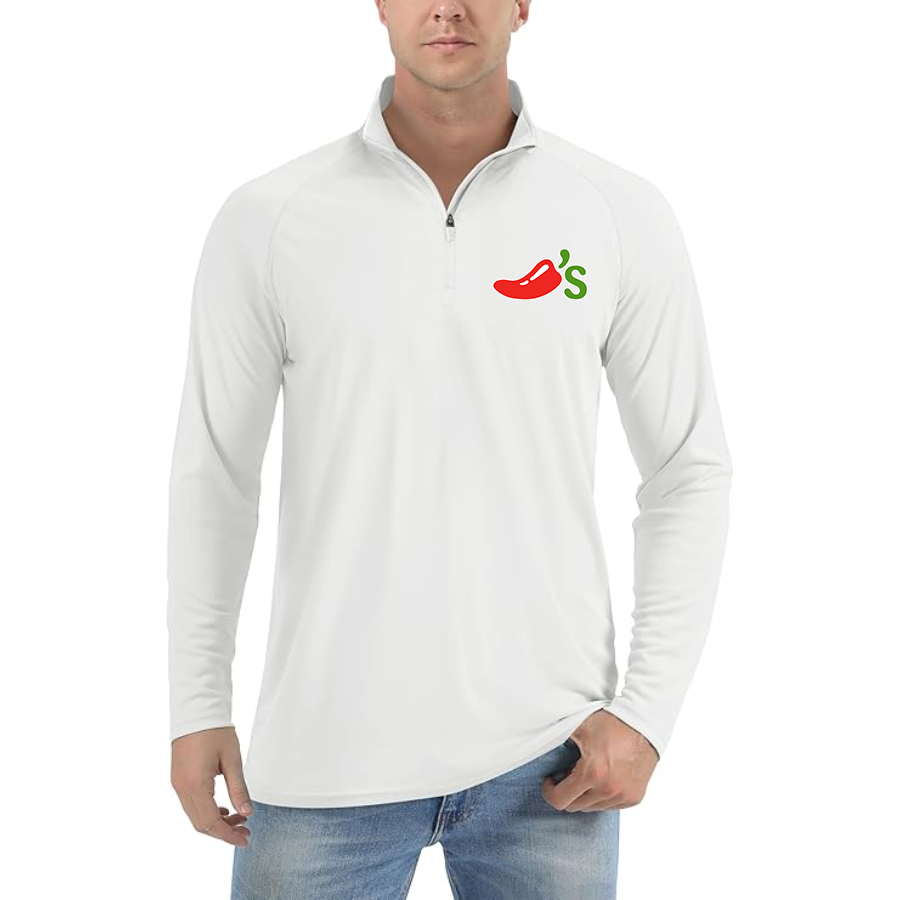 Men's Chilis Lightweight Quarter-Zip Athletic Shirt Long Sleeve Performance Wear