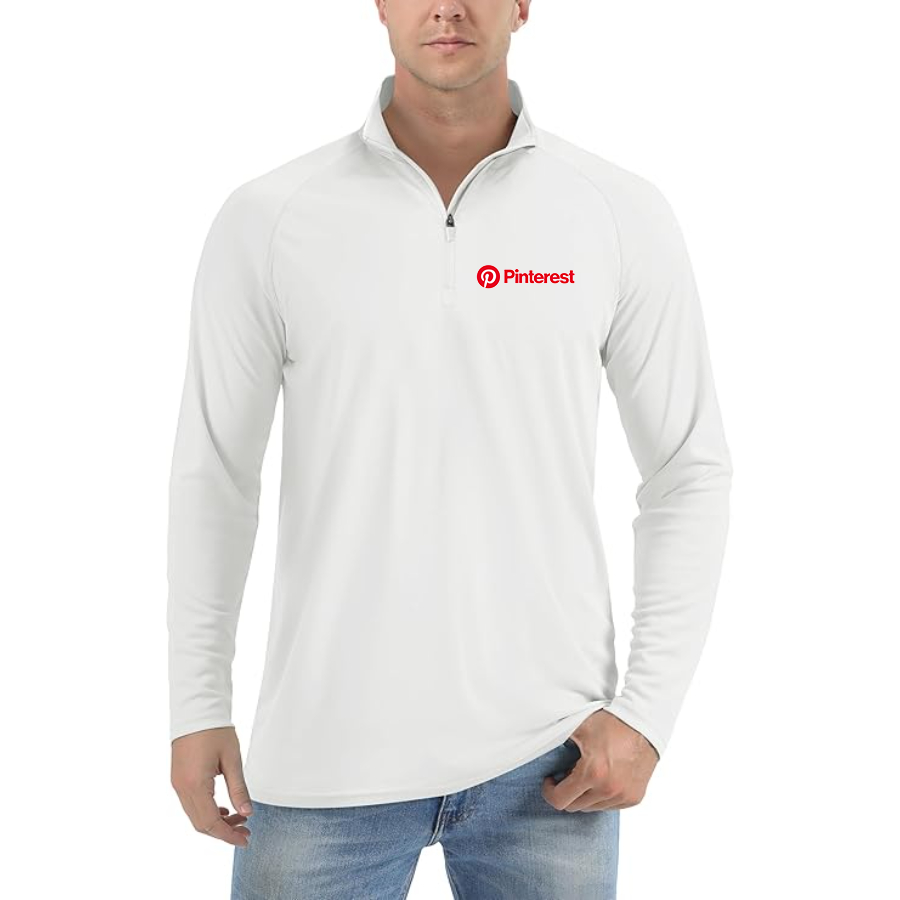 Men's Pinterest Lightweight Quarter-Zip Athletic Shirt Long Sleeve Performance Wear