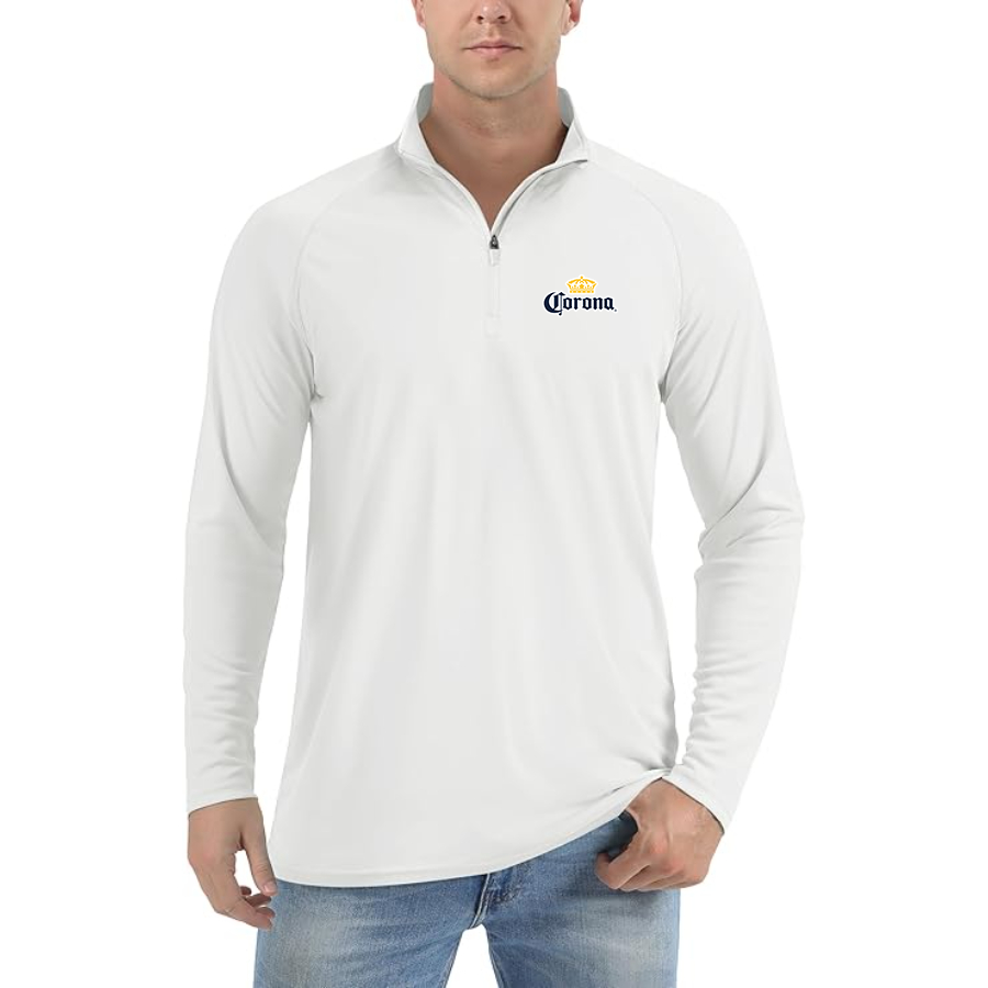 Men's Corona Lightweight Quarter-Zip Athletic Shirt Long Sleeve Performance Wear