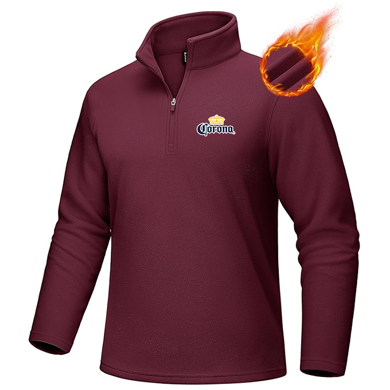 Men's Corona MAGCOMSEN Quarter-Zip Pullover Polar Fleece Sweatshirt Stand Collar Long Sleeve Shirt for Men Thermal Winter Fall