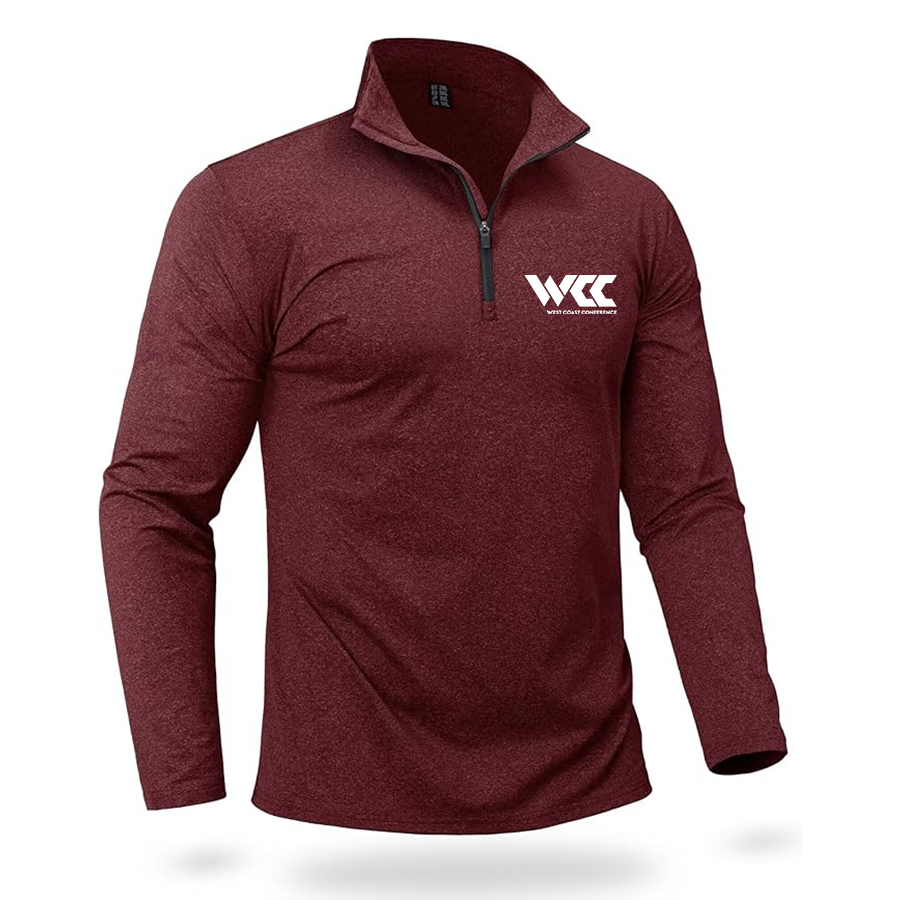 Men's West Coast Conference Quarter Zip Pullover Premium Fleece Lined Heather Long Sleeve Golf Shirts Midweight 1/4 Half Zip Sweatshirts