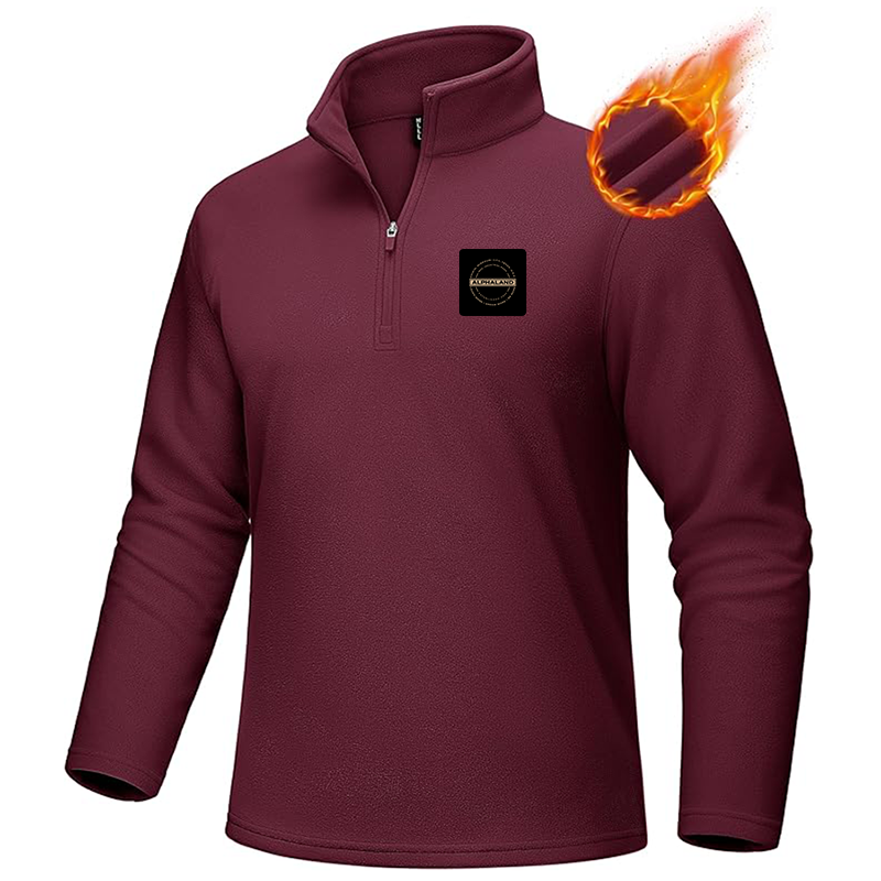 Men's Alphaland MAGCOMSEN Quarter-Zip Pullover Polar Fleece Sweatshirt Stand Collar Long Sleeve Shirt for Men Thermal Winter Fall