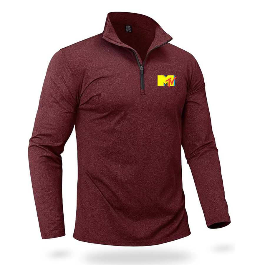 Men's M.T.V Quarter Zip Pullover Premium Fleece Lined Heather Long Sleeve Golf Shirts Midweight 1/4 Half Zip Sweatshirts