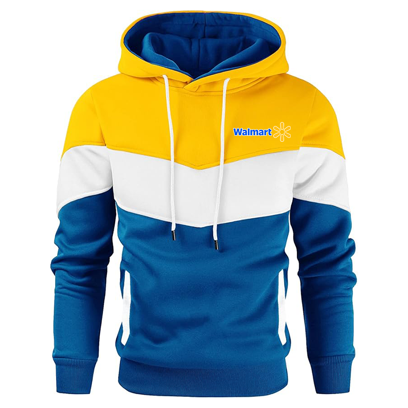 Men's Walmart Gesean Novelty Color Block Pullover Fleece Hoodie Long Sleeve Casual Sweatshirt with Pocket