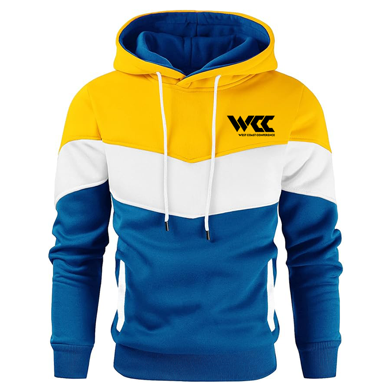 Men's West Coast Conference Gesean Novelty Color Block Pullover Fleece Hoodie Long Sleeve Casual Sweatshirt with Pocket