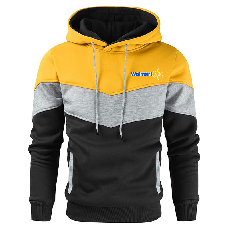 Men's Walmart Gesean Novelty Color Block Pullover Fleece Hoodie Long Sleeve Casual Sweatshirt with Pocket