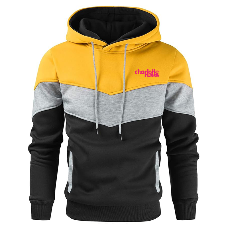 Men's Charlotte Russe Gesean Novelty Color Block Pullover Fleece Hoodie Long Sleeve Casual Sweatshirt with Pocket