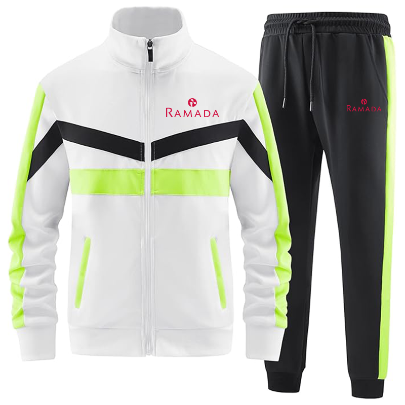 Men's Ramada Casual 2 Piece Tracksuit Sets Long Sleeve Full Zip Jacket and Sweatpants Sport Outfits Sweatsuits