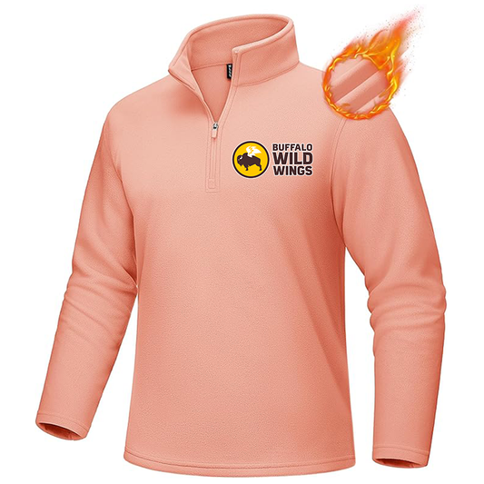 Men's Buffalo Wild Wings MAGCOMSEN Quarter-Zip Pullover Polar Fleece Sweatshirt Stand Collar Long Sleeve Shirt for Men Thermal Winter Fall
