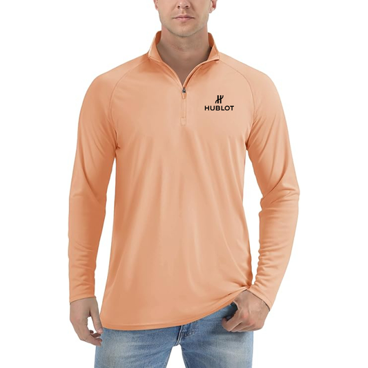 Men's Hublot Lightweight Quarter-Zip Athletic Shirt Long Sleeve Performance Wear