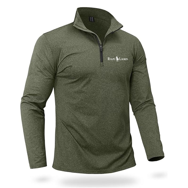 Men's  Polo Ralph Lauren Quarter Zip Pullover Premium Fleece Lined Heather Long Sleeve Golf Shirts Midweight 1/4 Half Zip Sweatshirts