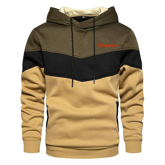 Men's Walgreens Gesean Novelty Color Block Pullover Fleece Hoodie Long Sleeve Casual Sweatshirt with Pocket