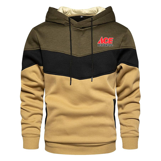Men's Ace Gesean Novelty Color Block Pullover Fleece Hoodie Long Sleeve Casual Sweatshirt with Pocket