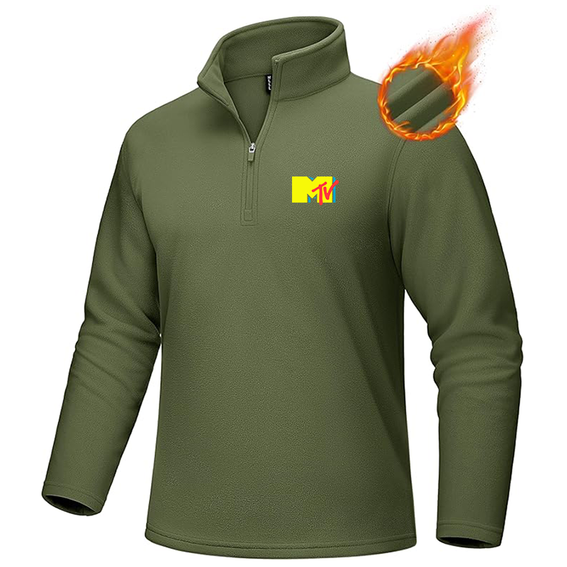 Men's M.T.V MAGCOMSEN Quarter-Zip Pullover Polar Fleece Sweatshirt Stand Collar Long Sleeve Shirt for Men Thermal Winter Fall
