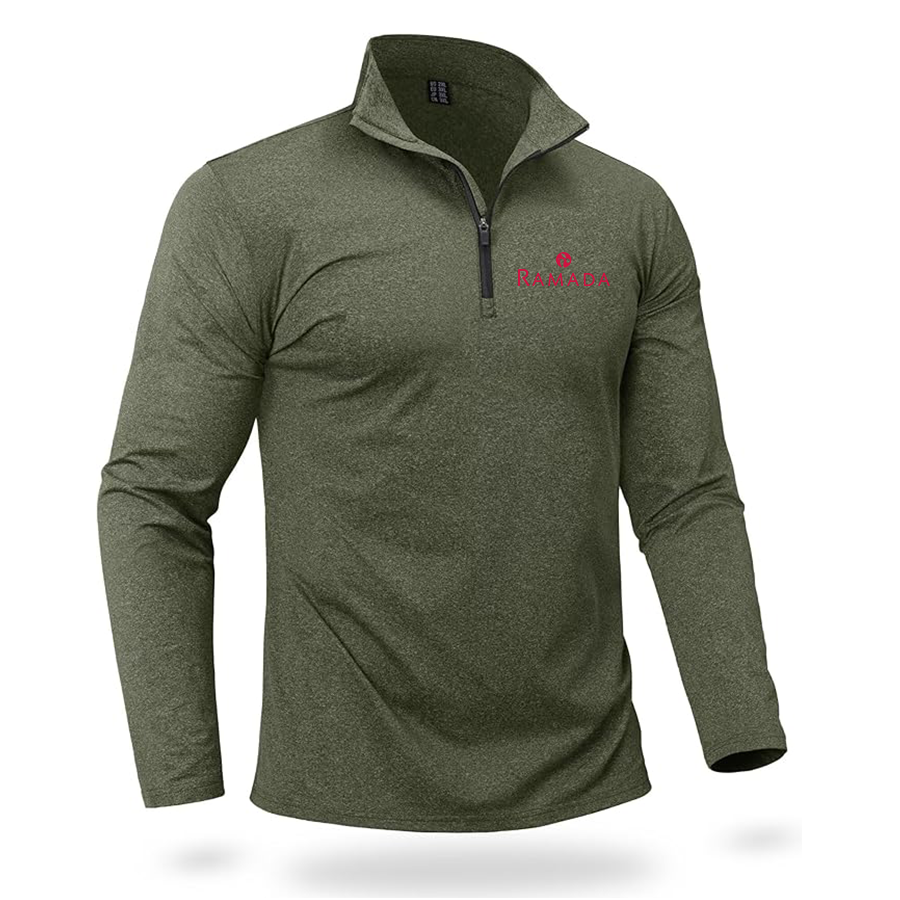 Men's Ramada Quarter Zip Pullover Premium Fleece Lined Heather Long Sleeve Golf Shirts Midweight 1/4 Half Zip Sweatshirts
