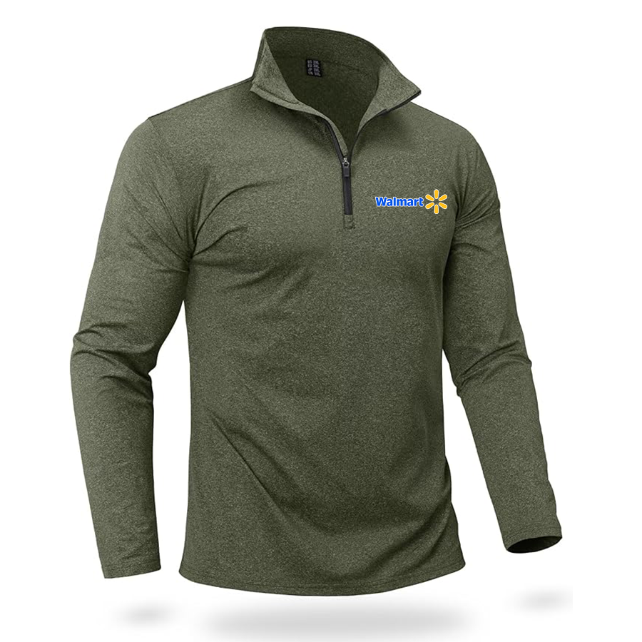Men's Walmart Quarter Zip Pullover Premium Fleece Lined Heather Long Sleeve Golf Shirts Midweight 1/4 Half Zip Sweatshirts