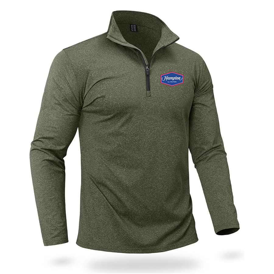 Men's Hampton Quarter Zip Pullover Premium Fleece Lined Heather Long Sleeve Golf Shirts Midweight 1/4 Half Zip Sweatshirts