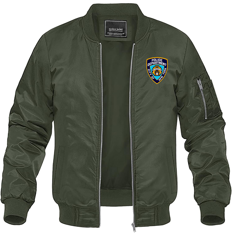 Men's NYPD Lightweight Bomber Jacket Windbreaker Casual Fall Spring Outdoor Coat