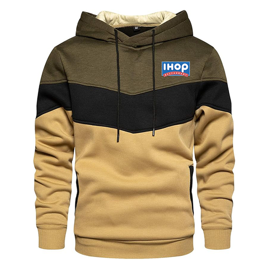 Men's ihop Gesean Novelty Color Block Pullover Fleece Hoodie Long Sleeve Casual Sweatshirt with Pocket