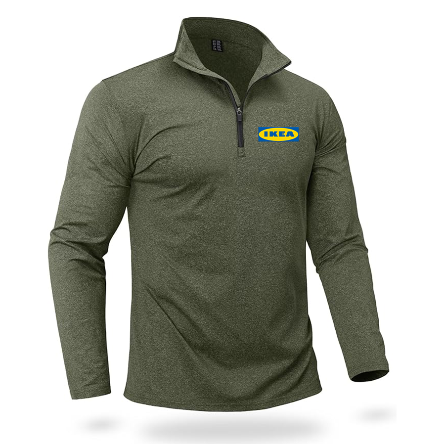 Men's IKEA Quarter Zip Pullover Premium Fleece Lined Heather Long Sleeve Golf Shirts Midweight 1/4 Half Zip Sweatshirts