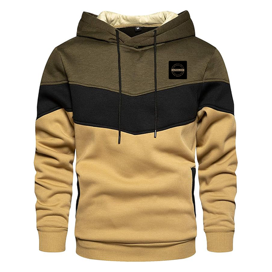 Men's Alphaland Gesean Novelty Color Block Pullover Fleece Hoodie Long Sleeve Casual Sweatshirt with Pocket