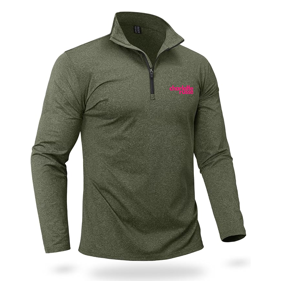 Men's Charlotte Russe Quarter Zip Pullover Premium Fleece Lined Heather Long Sleeve Golf Shirts Midweight 1/4 Half Zip Sweatshirts