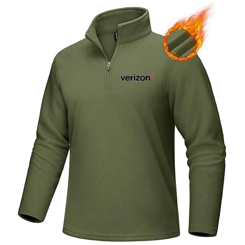 Men's Verizon MAGCOMSEN Quarter-Zip Pullover Polar Fleece Sweatshirt Stand Collar Long Sleeve Shirt for Men Thermal Winter Fall