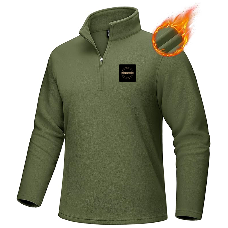 Men's Alphaland MAGCOMSEN Quarter-Zip Pullover Polar Fleece Sweatshirt Stand Collar Long Sleeve Shirt for Men Thermal Winter Fall