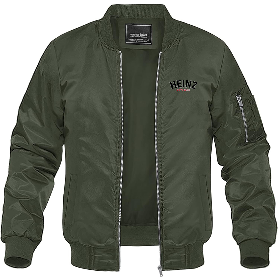 Men's HEINZ Lightweight Bomber Jacket Windbreaker Casual Fall Spring Outdoor Coat