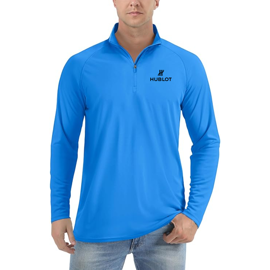 Men's Hublot Lightweight Quarter-Zip Athletic Shirt Long Sleeve Performance Wear