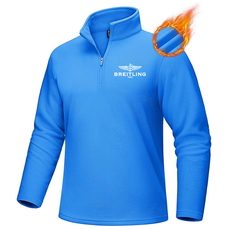 Men's Breitling  MAGCOMSEN Quarter-Zip Pullover Polar Fleece Sweatshirt Stand Collar Long Sleeve Shirt for Men Thermal Winter Fall