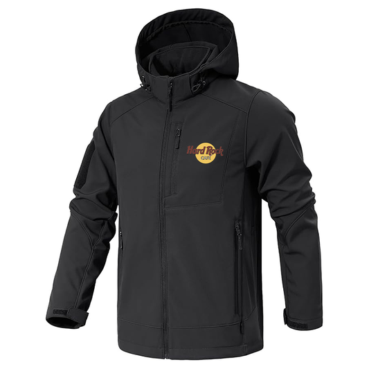 Men's Hard Rock Cafe Jacket Waterproof Hooded Coats Tactical Soft Shell Jackets