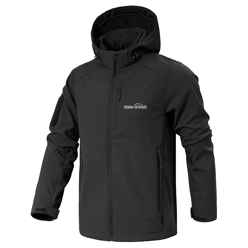 Men's Make-A-Wish Jacket Waterproof Hooded Coats Tactical Soft Shell Jackets