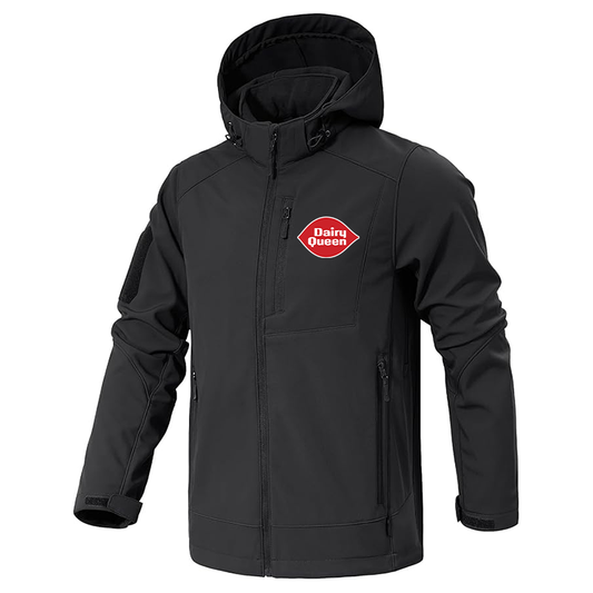 Men's Dairy Queen Jacket Waterproof Hooded Coats Tactical Soft Shell Jackets