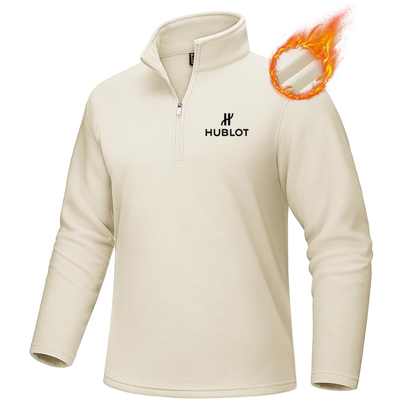 Men's Hublot MAGCOMSEN Quarter-Zip Pullover Polar Fleece Sweatshirt Stand Collar Long Sleeve Shirt for Men Thermal Winter Fall