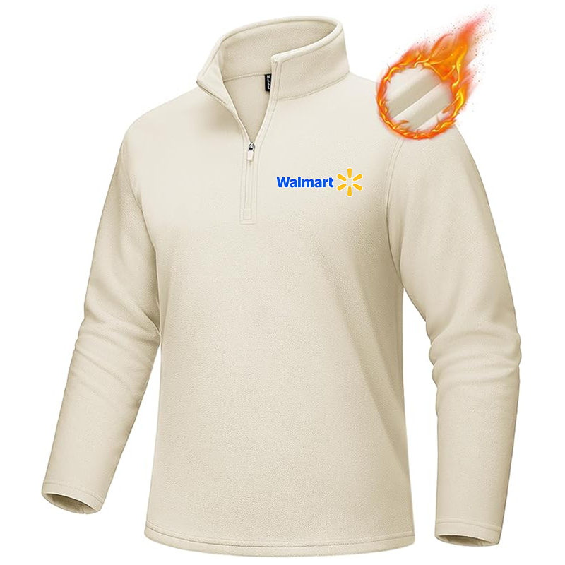 Men's Walmart MAGCOMSEN Quarter-Zip Pullover Polar Fleece Sweatshirt Stand Collar Long Sleeve Shirt for Men Thermal Winter Fall