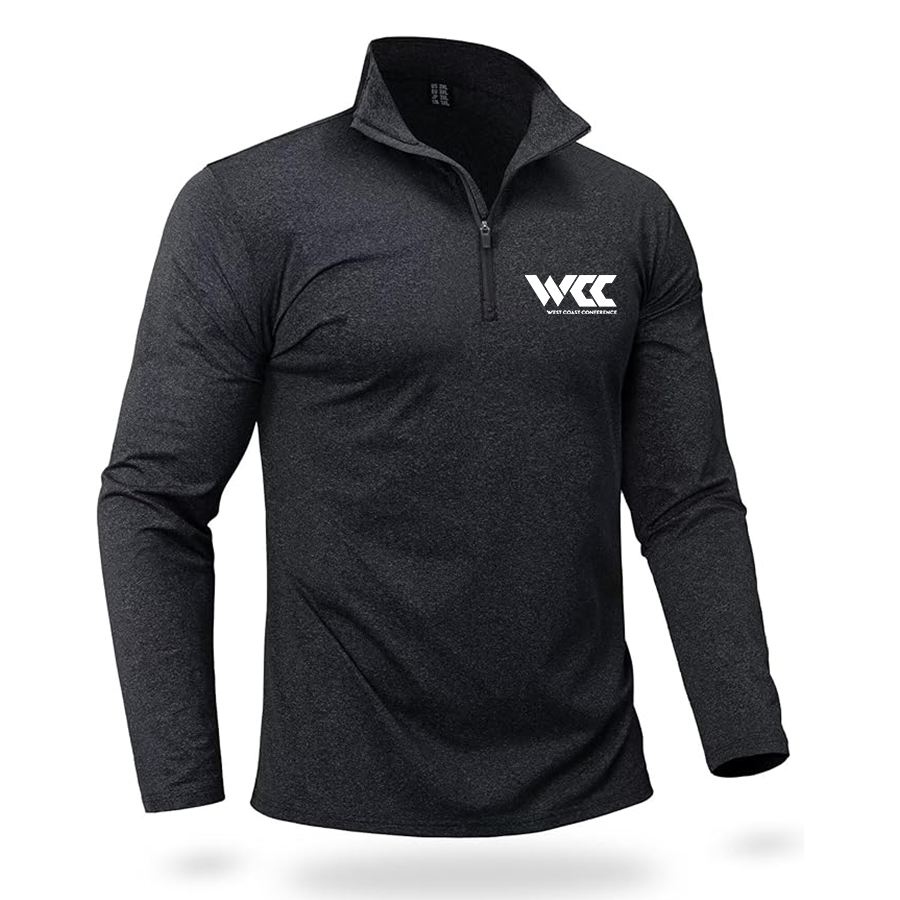Men's West Coast Conference Quarter Zip Pullover Premium Fleece Lined Heather Long Sleeve Golf Shirts Midweight 1/4 Half Zip Sweatshirts